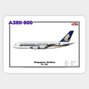 Airbus A380-800 - Singapore Airlines (Art Print) Sticker